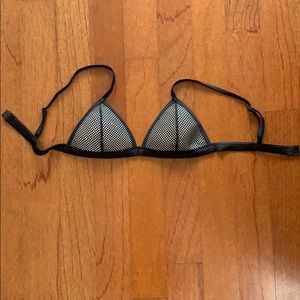 TRIANGL Black and White mesh bikini top